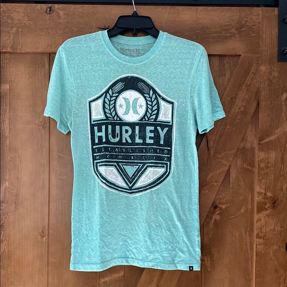 Hurley Graphic Tee in size men’s small aqua/teal - Picture 2 of 4